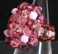Bague Agate Rose satin Swarovski