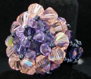 Bague en perle Adelaïde pensée (en Kit)