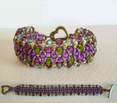 Bracelet O'beady Violet vert en kit