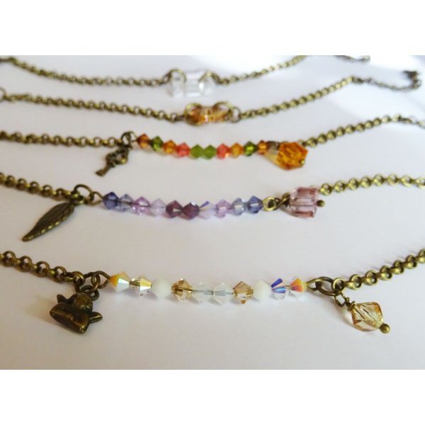 Fin bronze k&aelig;de armb&aring;nd Triangle 