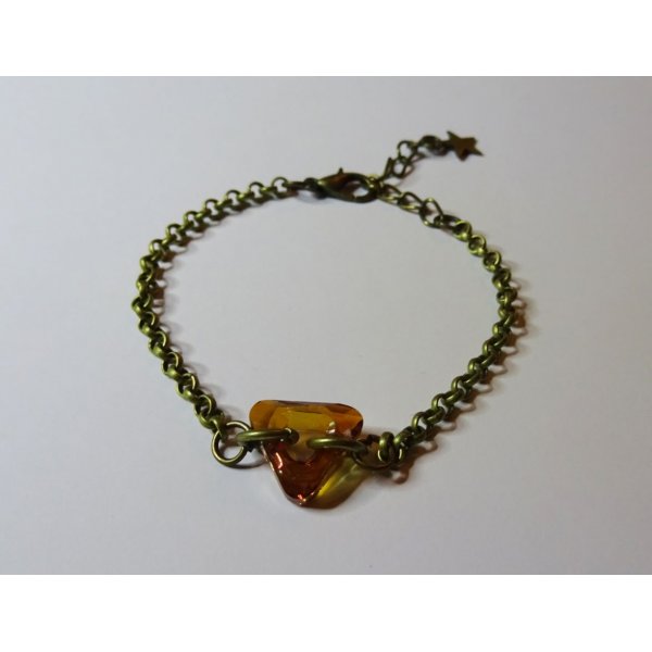 Fin bronze k&aelig;de armb&aring;nd Triangle 