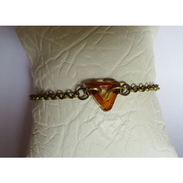 Fin bronze k&aelig;de armb&aring;nd Triangle 