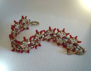 Tutoriel bracelet Indiana Rouge & or