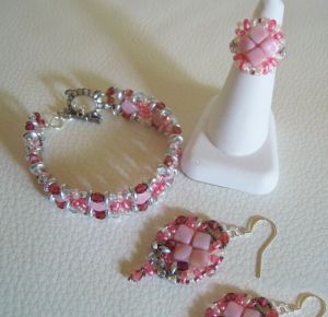 Boucles d'oreilles en kit Silky Rose argenté