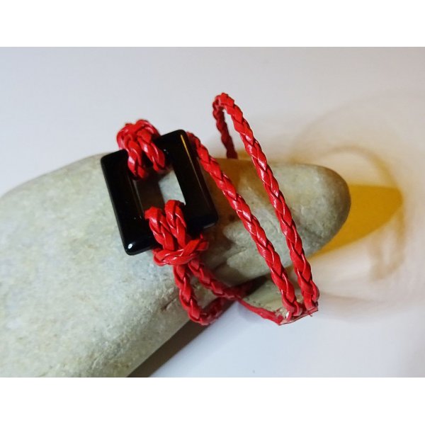 Bracelet montre tress&eacute; rouge