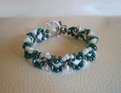 Silky White Teal armbånd