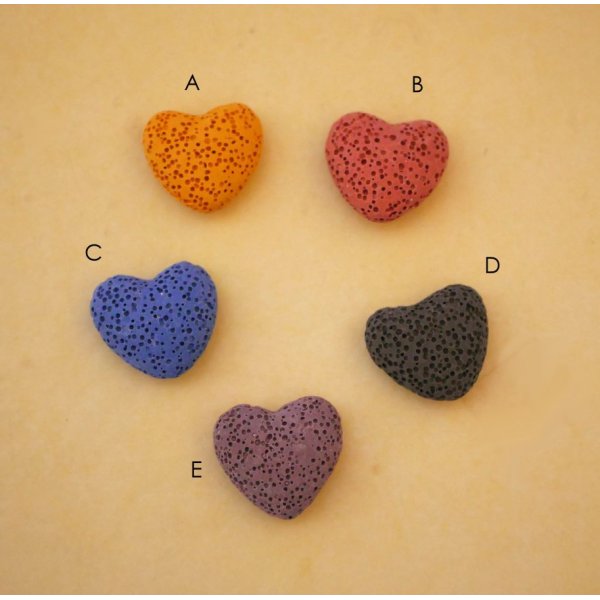 Halsk&aelig;de vedh&aelig;ng Hjerte&aelig;ske med lava sten farve efter eget valg Valentinsdag gave