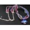 Collier Soie bohème Croix en cristal