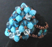 Kit bague Agate bleu oc&eacute;an