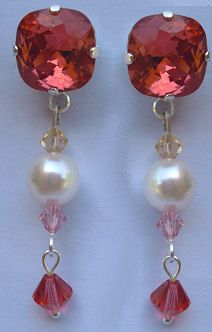 Kit boucles d'oreilles Cabochons Corail