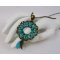 Pendentif en perles Livelove vert turquoise sur chaîne