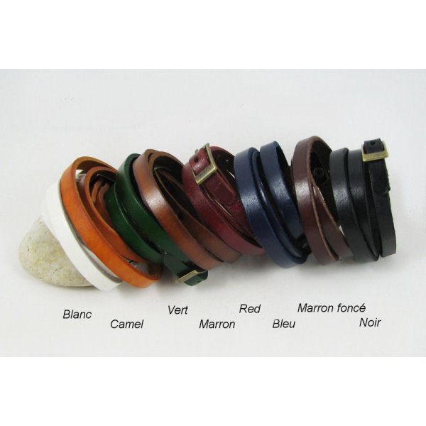 Montre bracelet cuir 3 tours pendentifs Turquoise