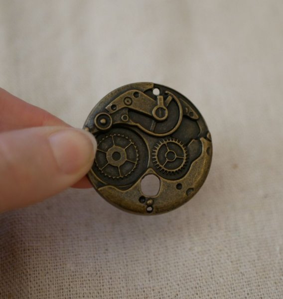 Rund bronze Steampunk medaljon 