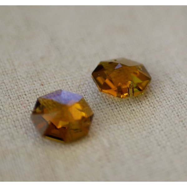 Swarovski Topaz 14mm krystal ottekantet stik