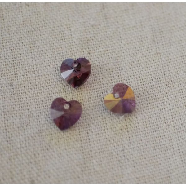 Swarovski krystal hjerte vedh&aelig;ng 11 mm Crystal Lilac Shadow