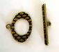 Fermoir en T Ovale- laiton vieilli 20x15mm (+ 2.60 €)